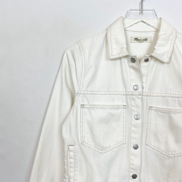 🤍Madewell Calaveras White Denim Jacket Sml - Picture 7 of 12